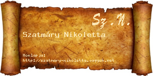 Szatmáry Nikoletta névjegykártya