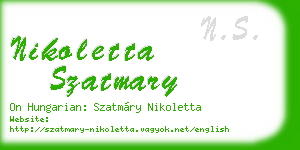 nikoletta szatmary business card